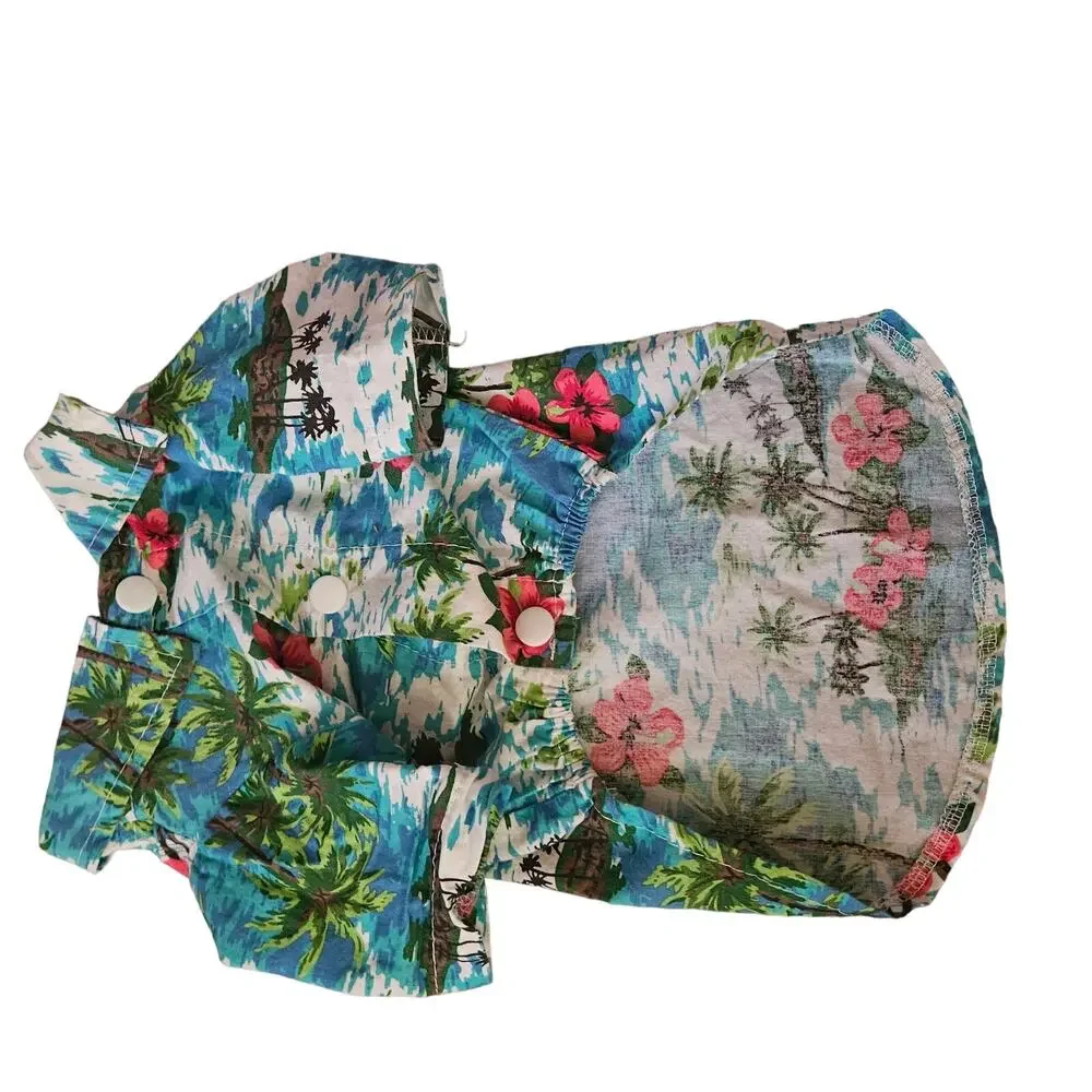 Hawaiian  Dog Collard Top Size Small